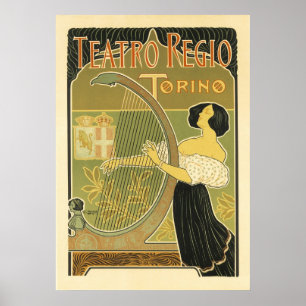 Teatro Regio Vintage French Art Nouveau Poster