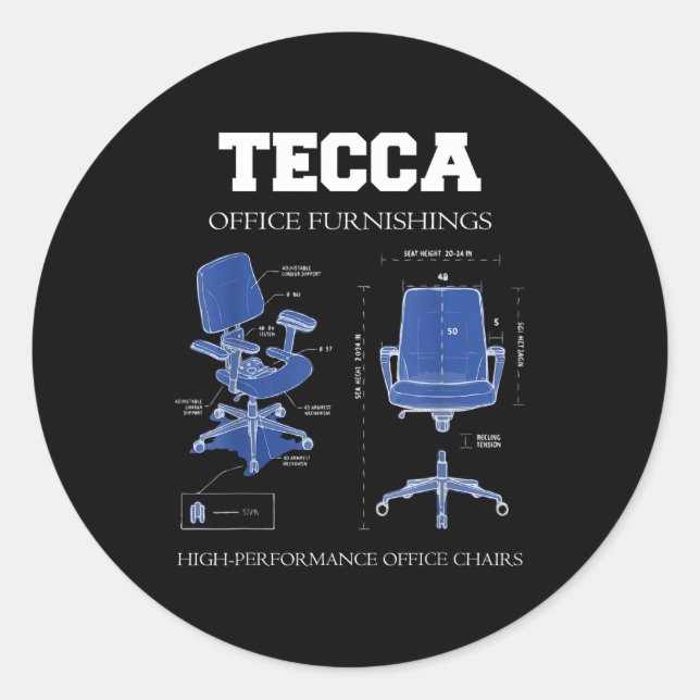 Tecca Office Furnishings - High Performance Chairs Classic Round Sticker (Front)