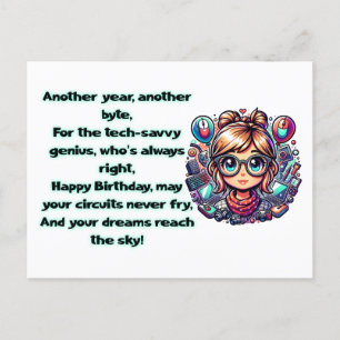 Tech Birthday Card , Geeky Birthday