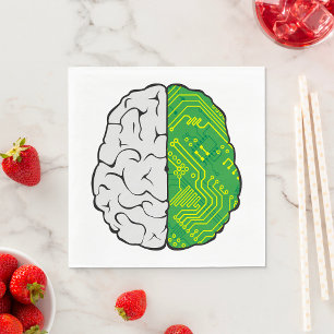 Tech Brain Circuitry Motherboard Logic Computer Napkin