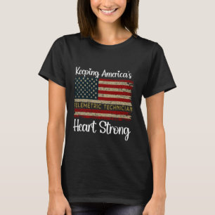 Tech Cardiac USA Flag Telemetry Technician T-Shirt