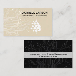 Tech Circuit Board   Bio Tech Logo Business Card