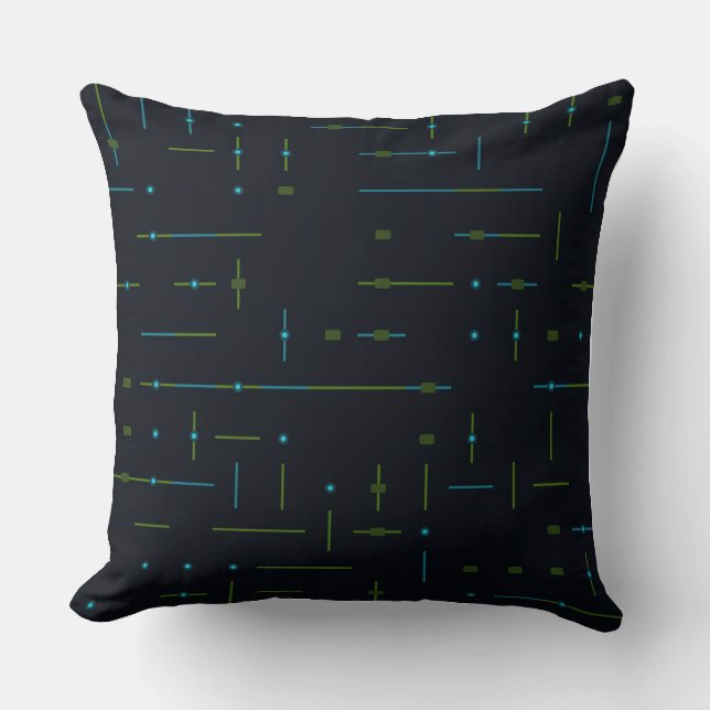 Tech Circuit Board Seamless Pattern Throw Pillow (Front)