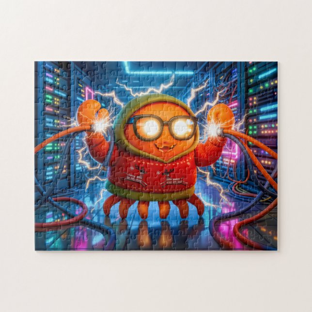 Tech Crab Facing Short Circuit In Serverroom Jigsaw Puzzle (Horizontal)