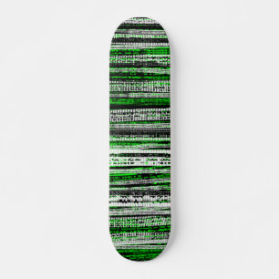 Tech Decay - Black and White on Green Skateboard