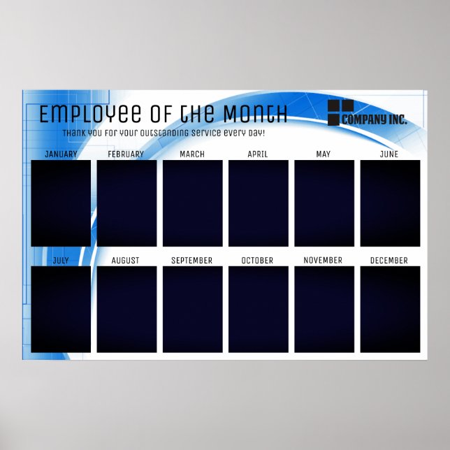 tech employee of the month display for 4x6 photos poster (Front)