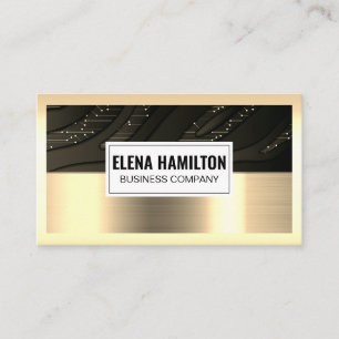 Tech Gold Metallic Colour Block Business Card