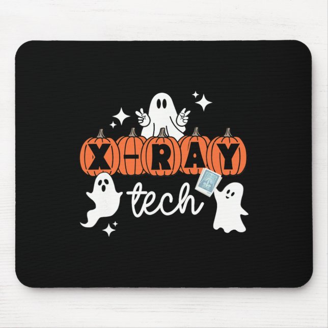 Tech Halloween Technician Squad Xray Tech Pumpkin  Mouse Pad (Front)