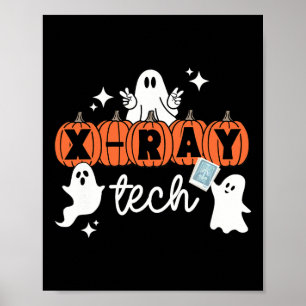 Tech Halloween Technician Squad Xray Tech Pumpkin  Poster