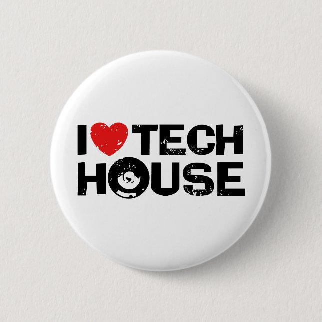 Tech House 2 Inch Round Button (Front)