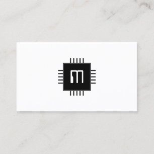 Tech inspired minimalist computer chip business card