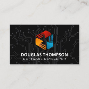 Tech Logo   Circuit Board Business Card