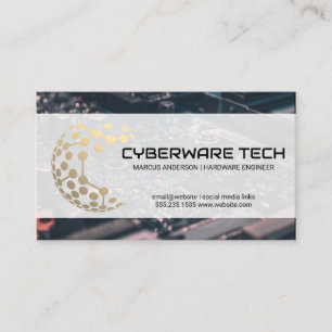 Tech Logo   Computer Hardware Business Card