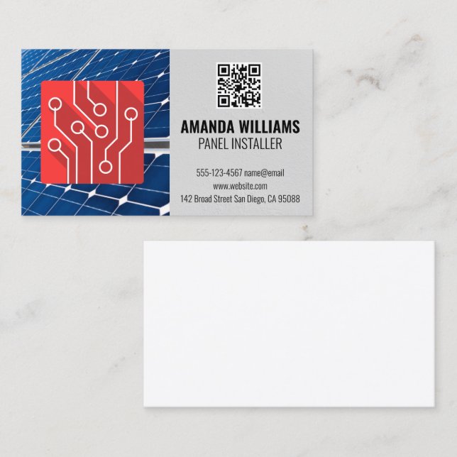 Tech Logo | Solar Panel | QR Code Business Card (Front/Back)