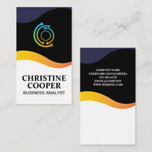 Tech Logo   Wave Design Business Card