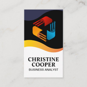 Tech Modern Logo Electronic Nodes Business Card