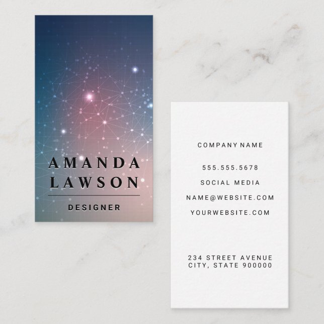 Tech Network Background Business Card (Front/Back)