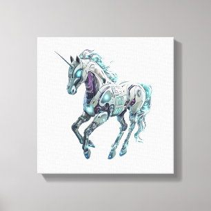 Tech Robot Unicorn Canvas Print