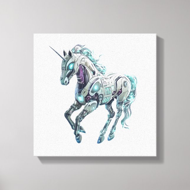 Tech Robot Unicorn Canvas Print (Front)