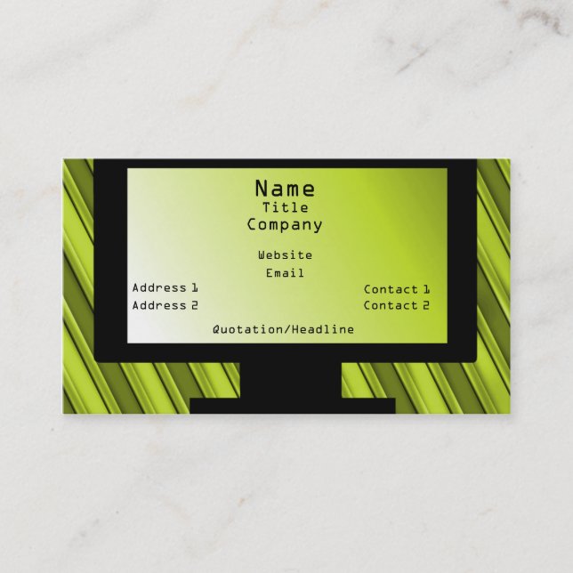 Tech Savvy Carte de visite, Lime Green (Devant)