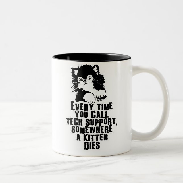 Tech Support $17.95 Two Toned Coffee Mug (Right)