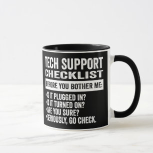 TECH SUPPORT CHECKLIST MUG