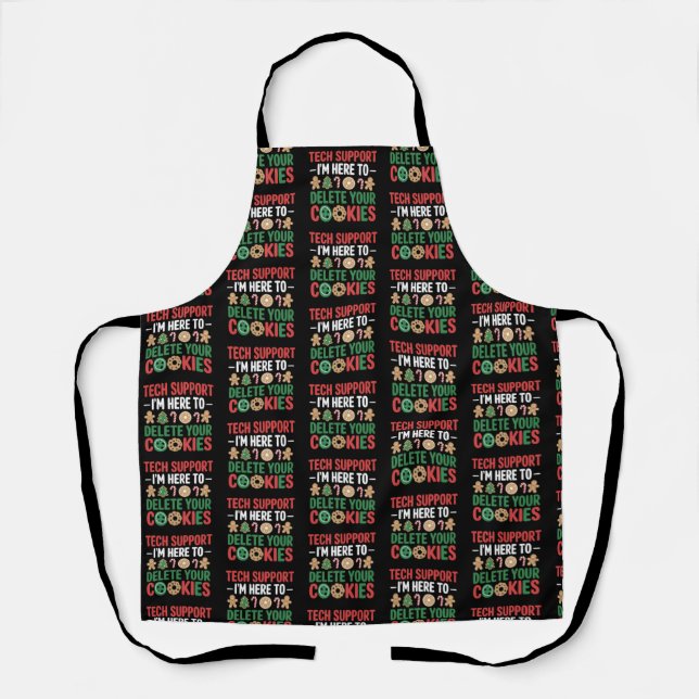 Tech Support Christmas Cookies Funny Work  Apron (Front)