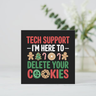 Tech Support Christmas Cookies Funny Work Holiday Card