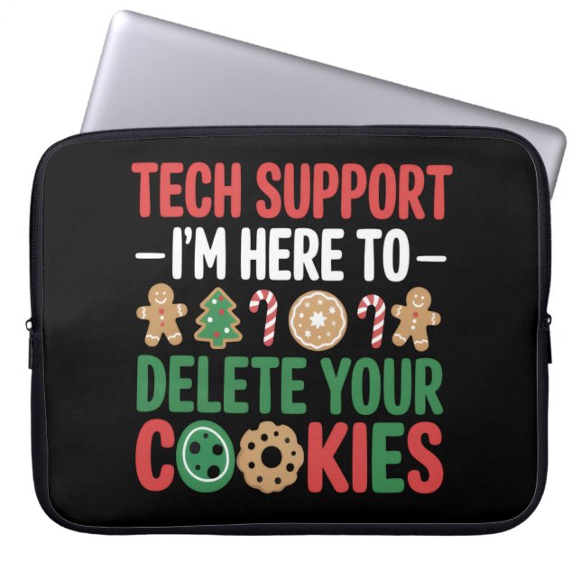 Tech Support Christmas Cookies Funny Work  Laptop Sleeve (Front)