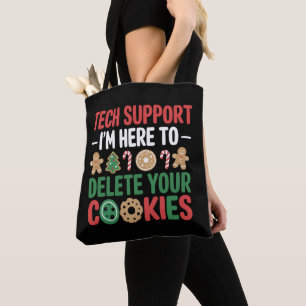 Tech Support Christmas Cookies Funny Work Tote Bag