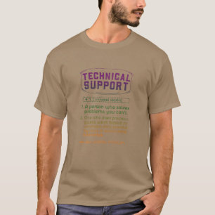 Tech Support Definition Funny Computer Nerd Retro T-Shirt