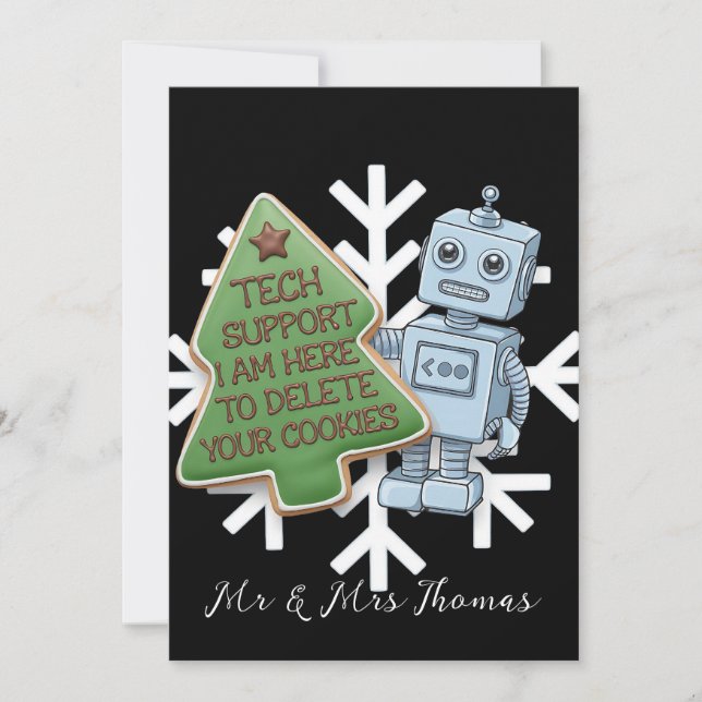 Tech Support I’m Here to Delete Your Cookies  Invitation (Front)