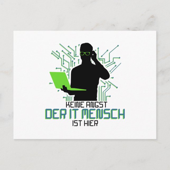 Tech Support Keine Angst der It Mensch Postcard (Front)