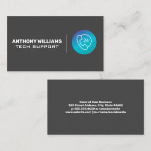 Tech Support   Phone Icon Business Card