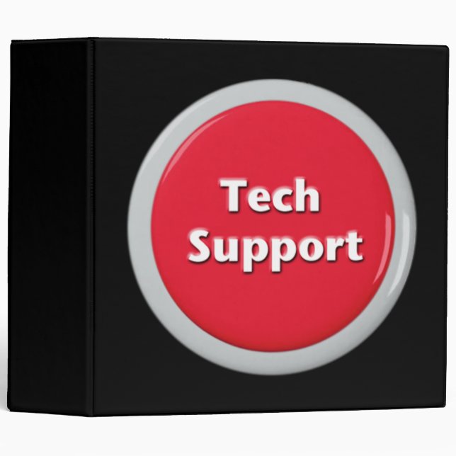 Tech Support Red Panic Button Binder (Front/Spine)