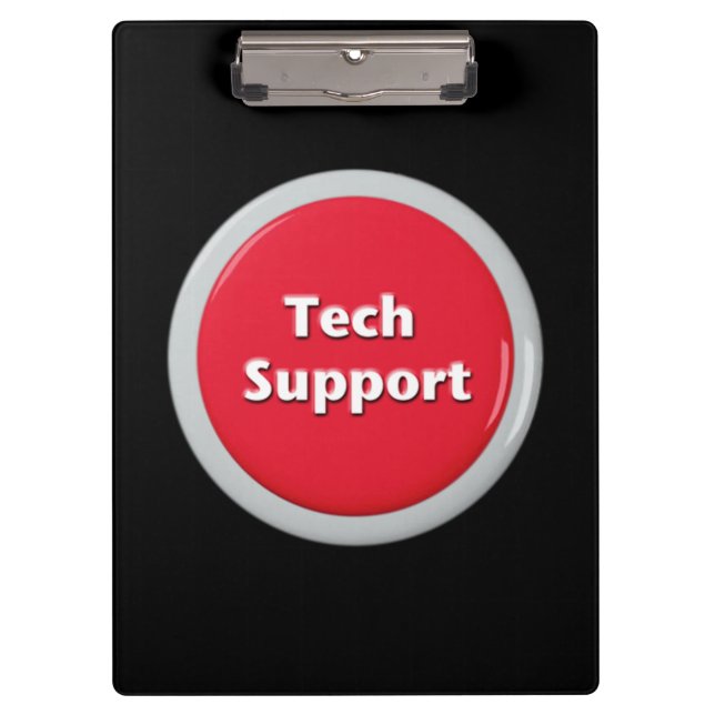 Tech Support Red Panic Button Clipboard (Front)