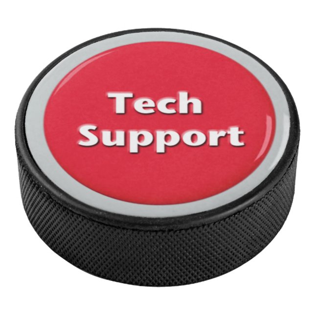 Tech Support Red Panic Button Hockey Puck (3/4)