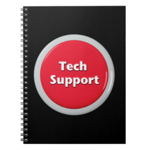 Tech Support Red Panic Button Notebook