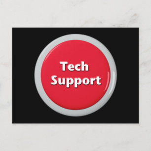 Tech Support Red Panic Button Postcard