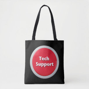 Tech Support Red Panic Button Tote Bag