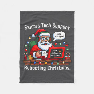 Tech Support s Santa Rebooting Meme Fleece Blanket