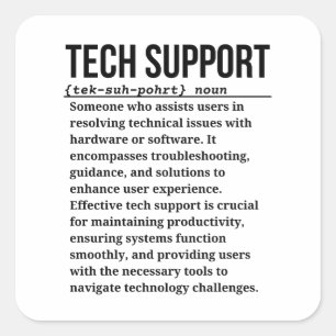 Tech support square sticker