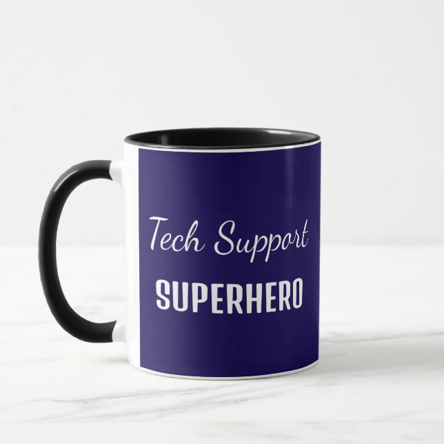 Tech Support Superhero Computer Engineer Humour Mug (Left)