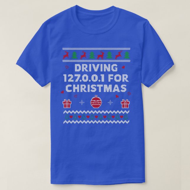 Tech Support Ugly Christmas Funny Computer IT Nerd T-Shirt (Design Front)