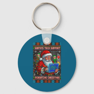 Tech Support Ugly s Rebooting Santa Keychain