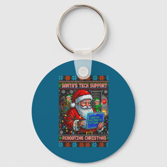 Tech Support Ugly s Rebooting Santa Keychain (Front)