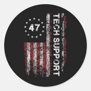 Tech Support Us Flag White House Tech Support D.o. Classic Round Sticker