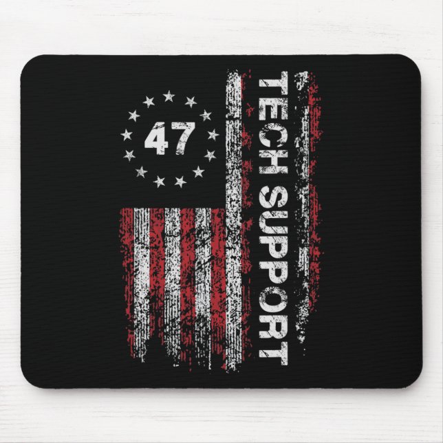 Tech Support Us Flag White House Tech Support D.o. Mouse Pad (Front)