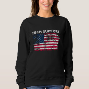 TECH SUPPORT US Flag White House Tech Support D.O. Sweatshirt