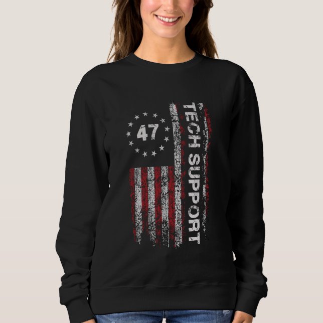 TECH SUPPORT US Flag White House Tech Support D.O. Sweatshirt (Front)